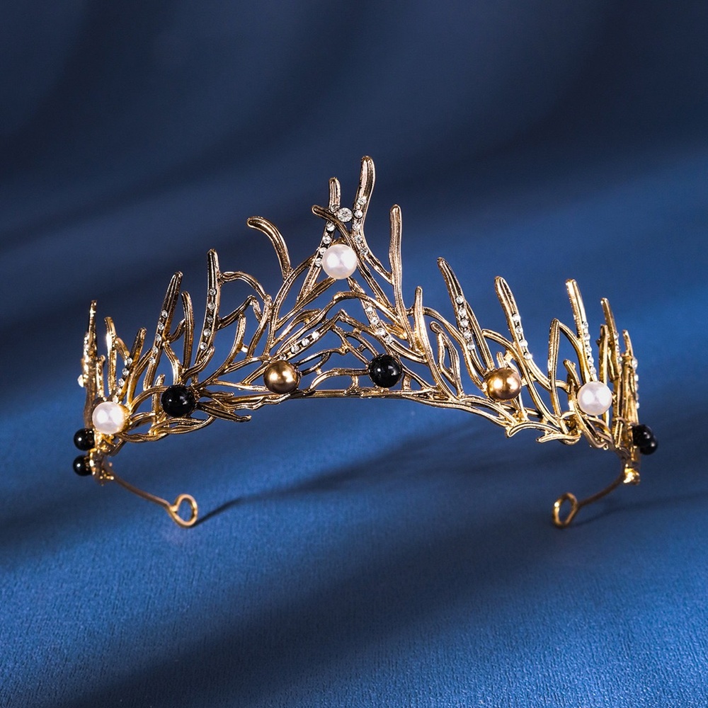Elegant Gold and Black Tiara